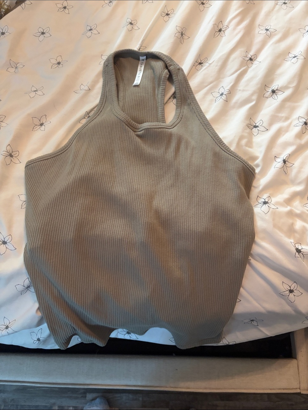 Fabletics Ribbed Racerback Tank Top - Taupe